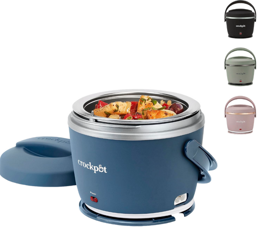 Crock-Pot 20-Ounce Electric Lunch Box, Portable Food Warmer, Faded Blue, Perfect for Travel, Car, On-the-Go, Keeps Food Warm, Spill-Free, Dishwasher-Safe, Ideal Gift for Men and Women