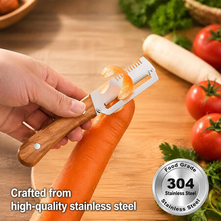 3 in 1 Multi-Functional Vegetable Peeler for Kitchen, 2026 New Stainless Steel Peeler with Bottle Opener and Wooden Handle, Kitchen Tool Peeler for Vegetable, Veggie, Fruit (Red Handle*1)