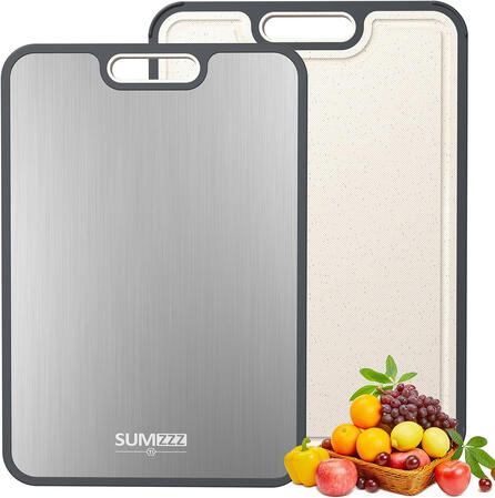 Titanium Cutting Board for Kitchen, Cutting Board Double Sided Food Grade, Pure TitaniumPP, Easy to Clean Large Size 16”×10”